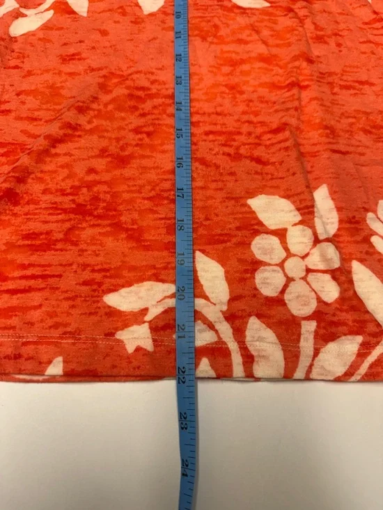 Before & Again Coral Floral Long-Sleeve Semi See-Thru Tee - Picture 8 of 9